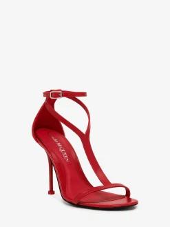 Shop Alexander McQueen Women's Harness Sandal in Lust Red