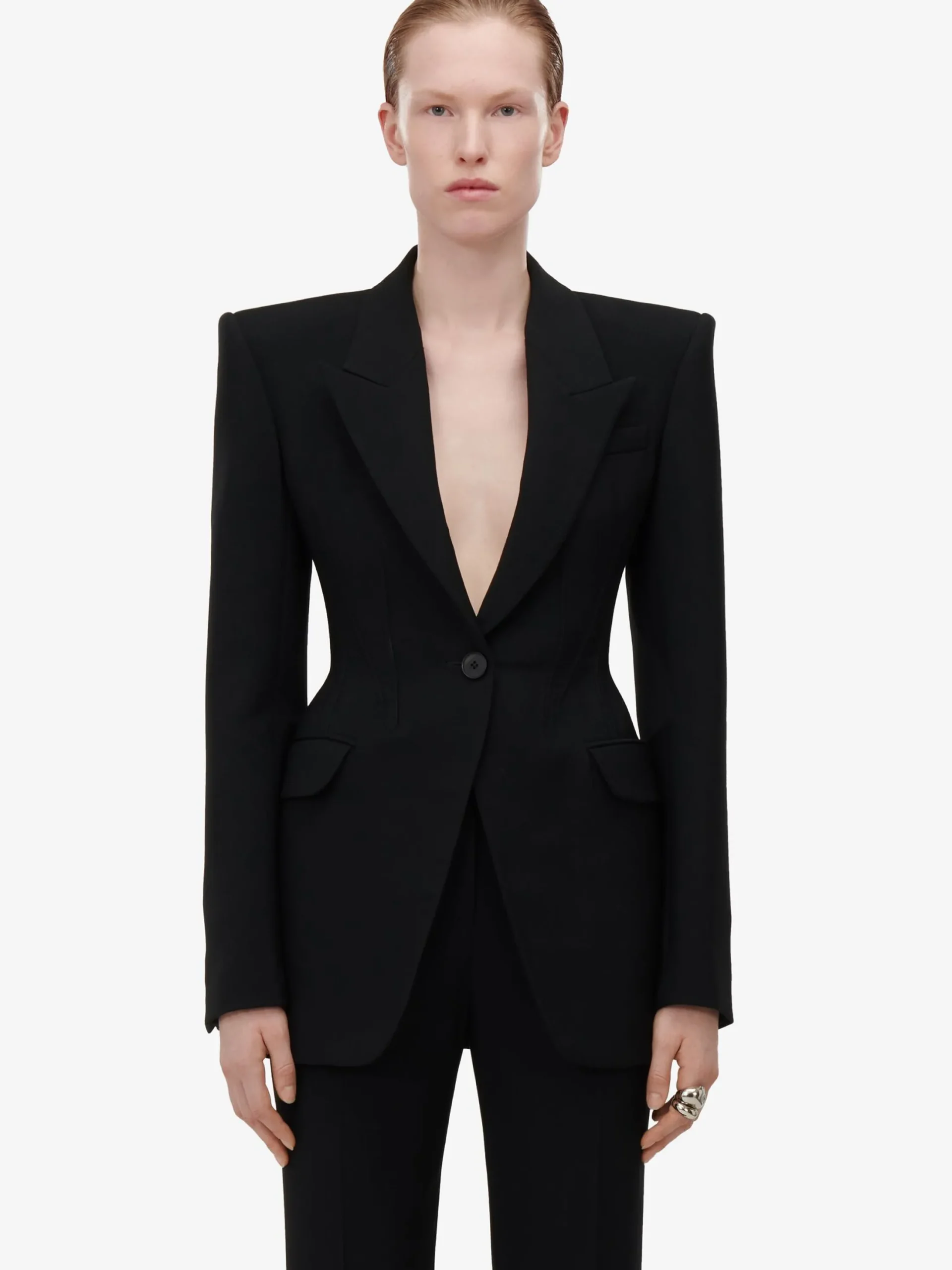 Flash Sale Alexander McQueen Women's High-waisted Cigarette Trousers in Black