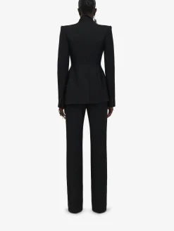 Store Alexander McQueen Women's High-waisted Tailored Trousers in Black