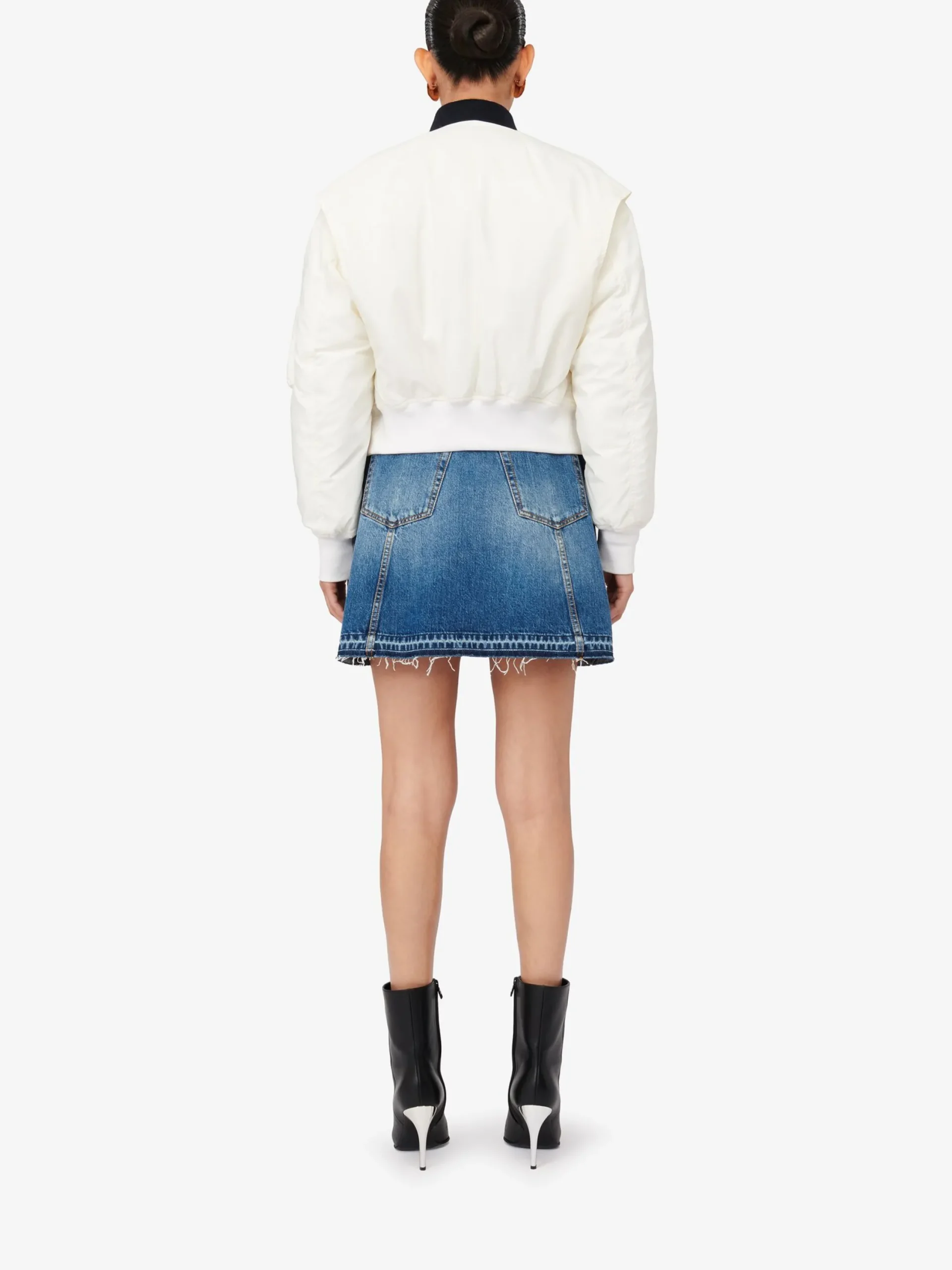Discount Alexander McQueen Women's Hybrid Military Bomber Jacket in Ivory
