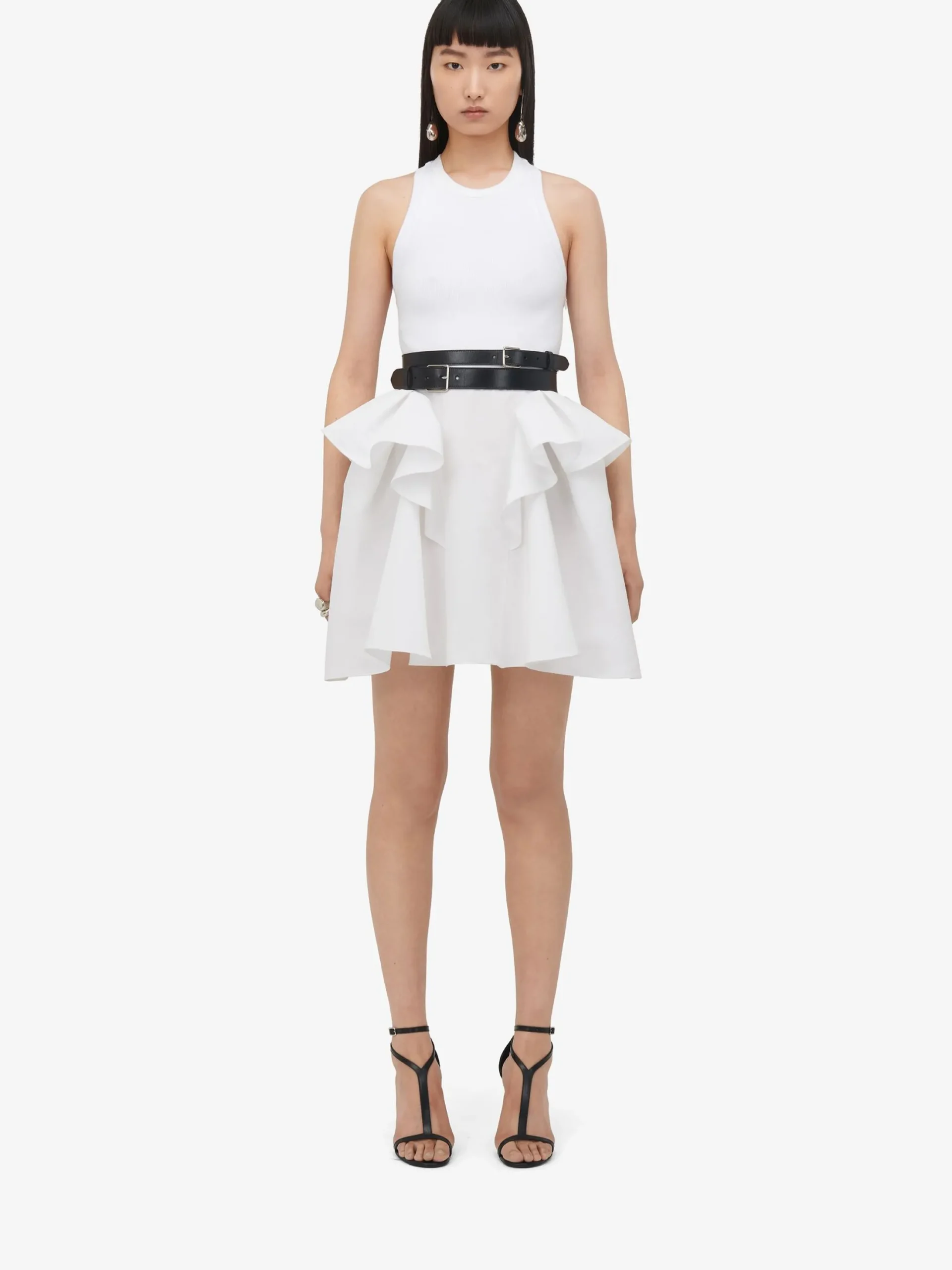 Shop Alexander McQueen Women's Hybrid Mini Dress in Optic White