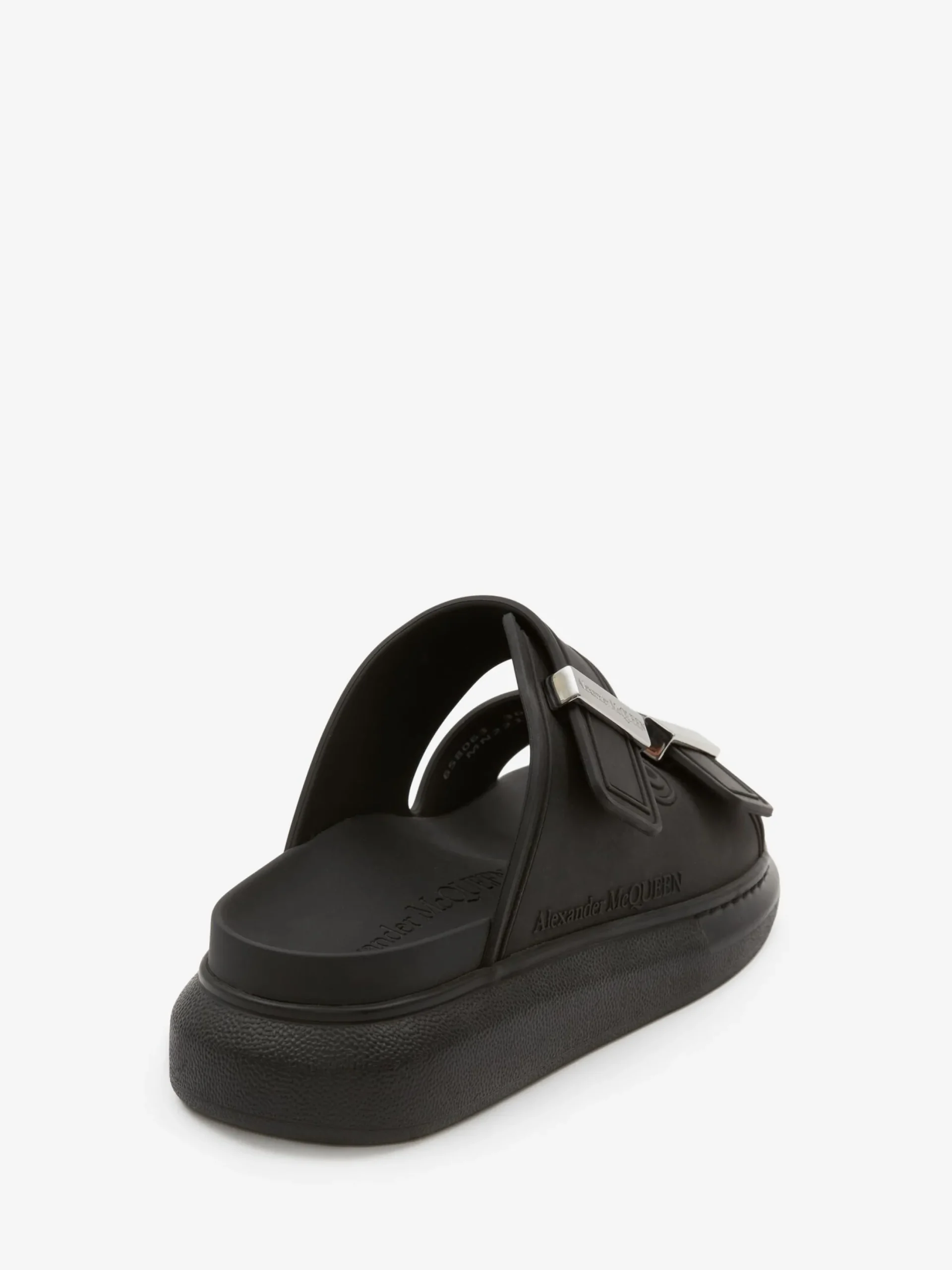 Shop Alexander McQueen Women's Hybrid Slide in Black/Silver