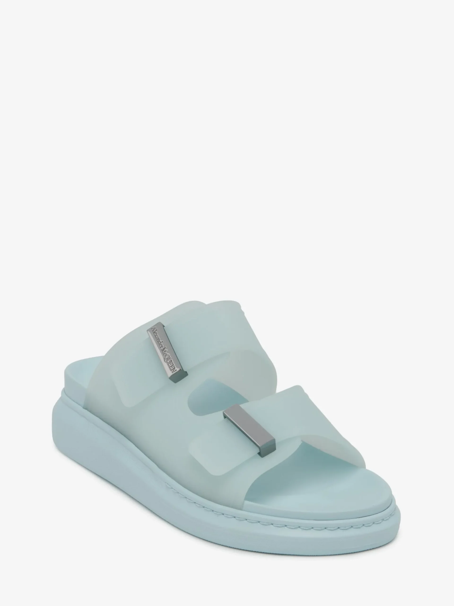 Clearance Alexander McQueen Women's Hybrid Slide in Powder Blue/Silver