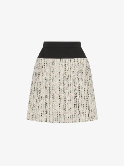 Discount Alexander McQueen Women's Hybrid Tweed Mini Skirt in Multicolor