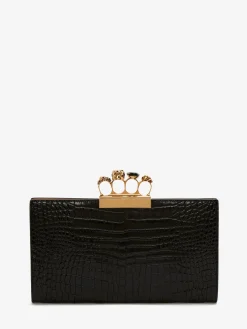 Flash Sale Alexander McQueen Women's Jewelled Flat Pouch in Black