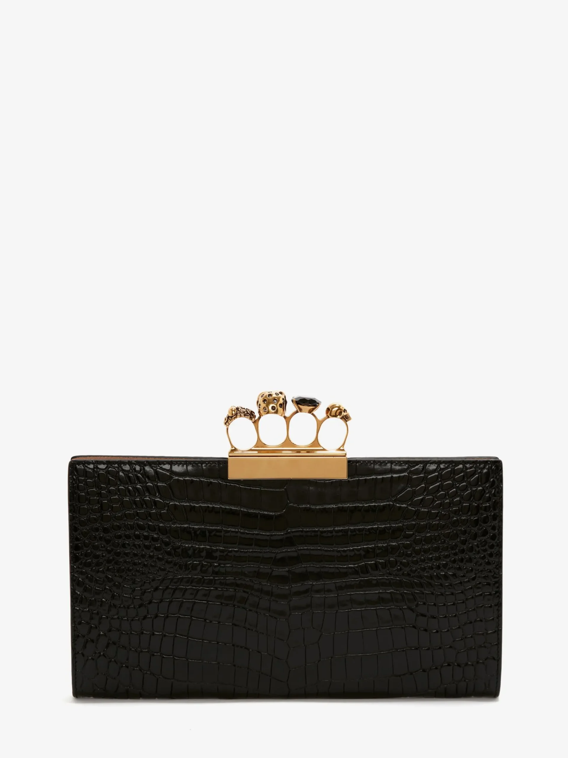 Flash Sale Alexander McQueen Women's Jewelled Flat Pouch in Black