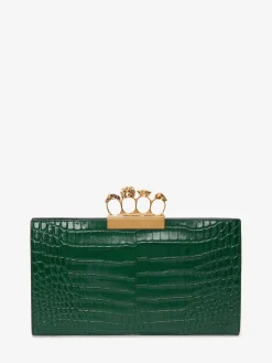 Online Alexander McQueen Women's Jewelled Flat Pouch in Emerald