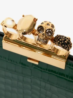 Online Alexander McQueen Women's Jewelled Flat Pouch in Emerald