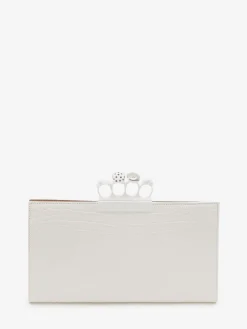 Discount Alexander McQueen Women's Jewelled Flat Pouch in White