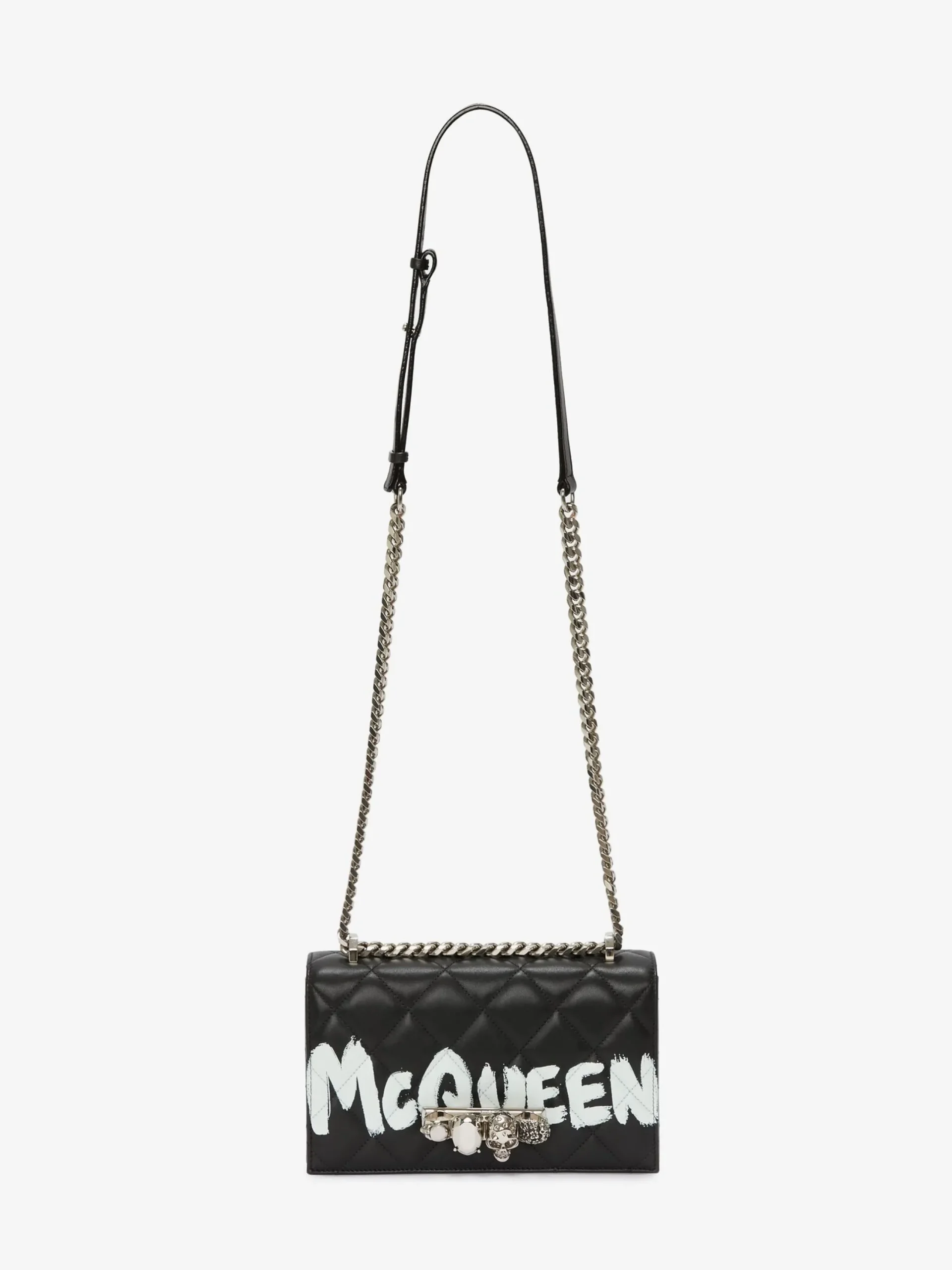 Store Alexander McQueen Women's Jewelled Satchel in Black/White