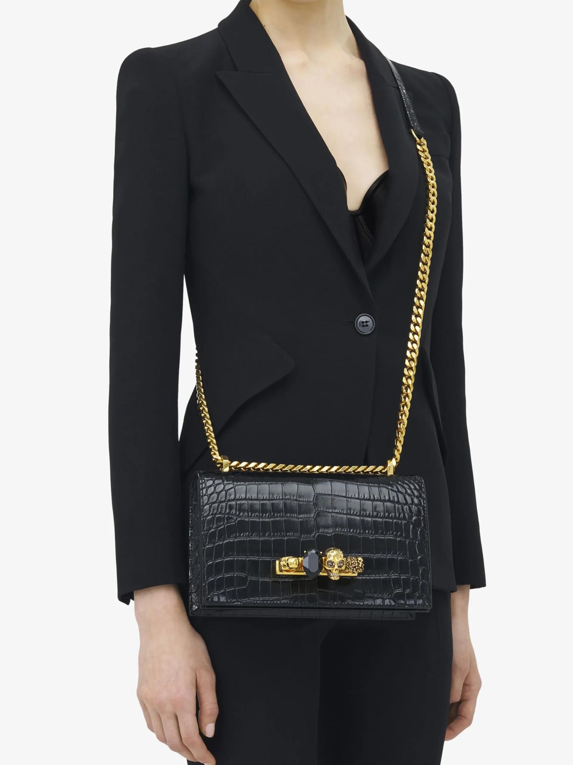 Best Sale Alexander McQueen Women's Jewelled Satchel in Black