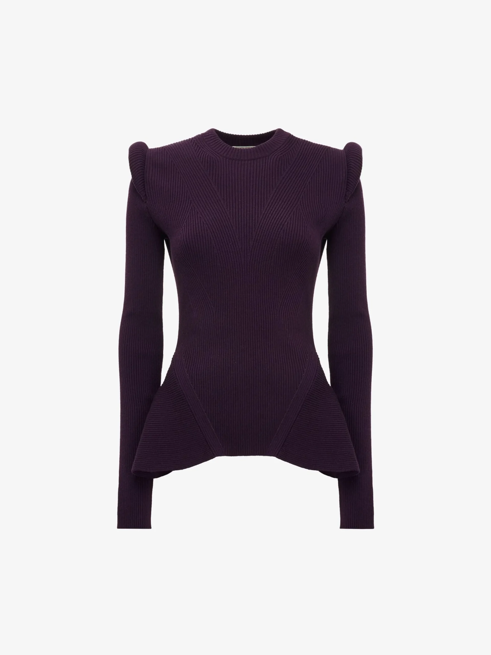 Hot Alexander McQueen Women's Kickback Ribbed Jumper in Night Shade