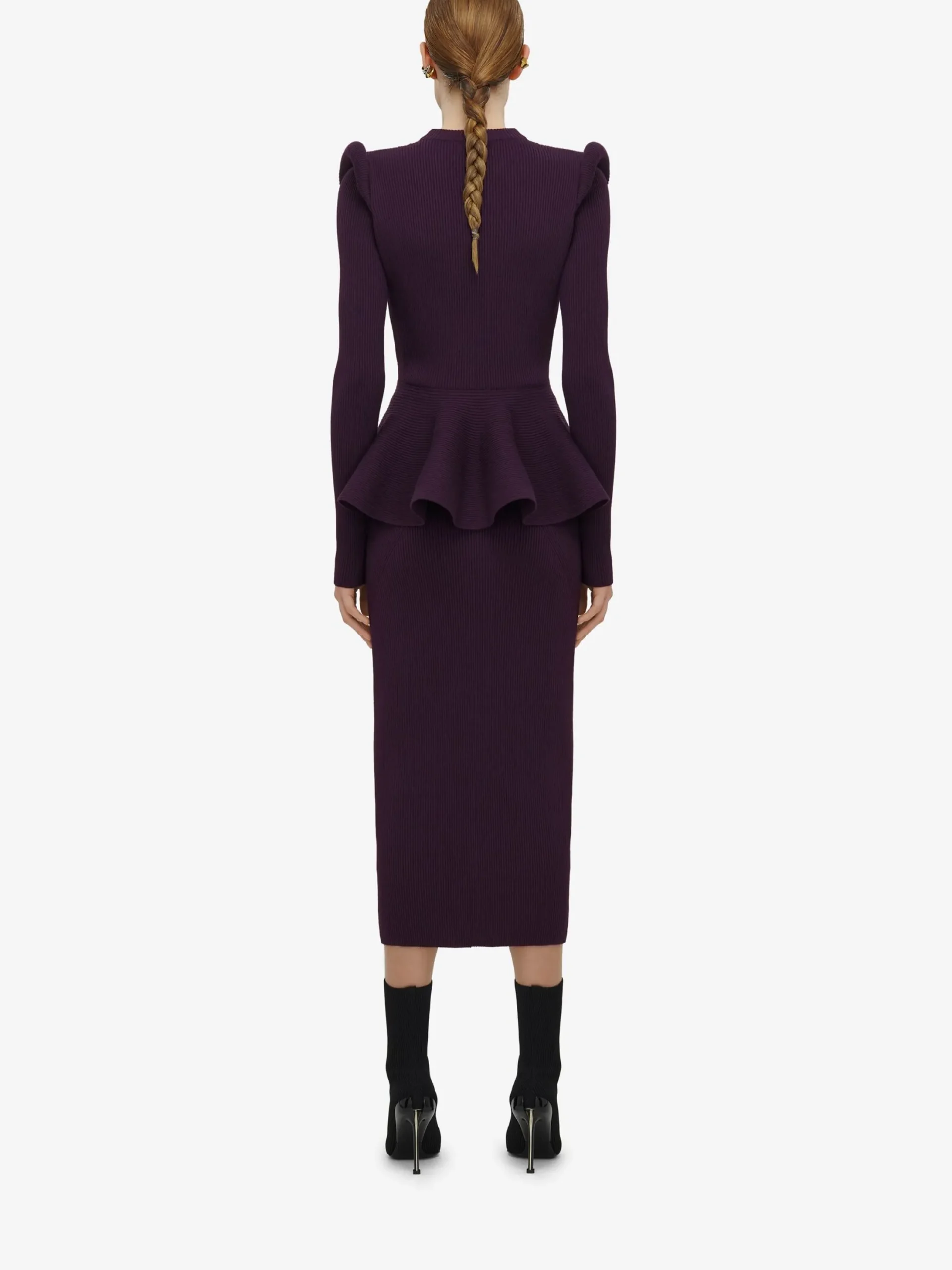 Hot Alexander McQueen Women's Kickback Ribbed Jumper in Night Shade