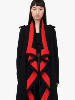 New Alexander McQueen Women's Knitted Outerwear Cardigan in Black/Red