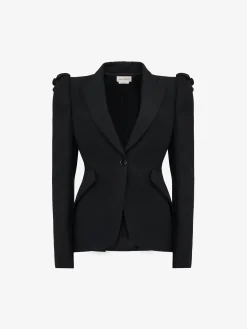 Shop Alexander McQueen Women's Knot Single-breasted Jacket in Black