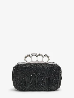 Online Alexander McQueen Women's Knuckle Clutch in Black