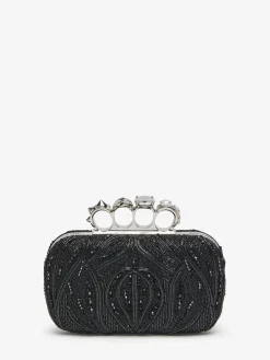 Online Alexander McQueen Women's Knuckle Clutch in Black