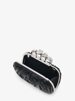 Online Alexander McQueen Women's Knuckle Clutch in Black