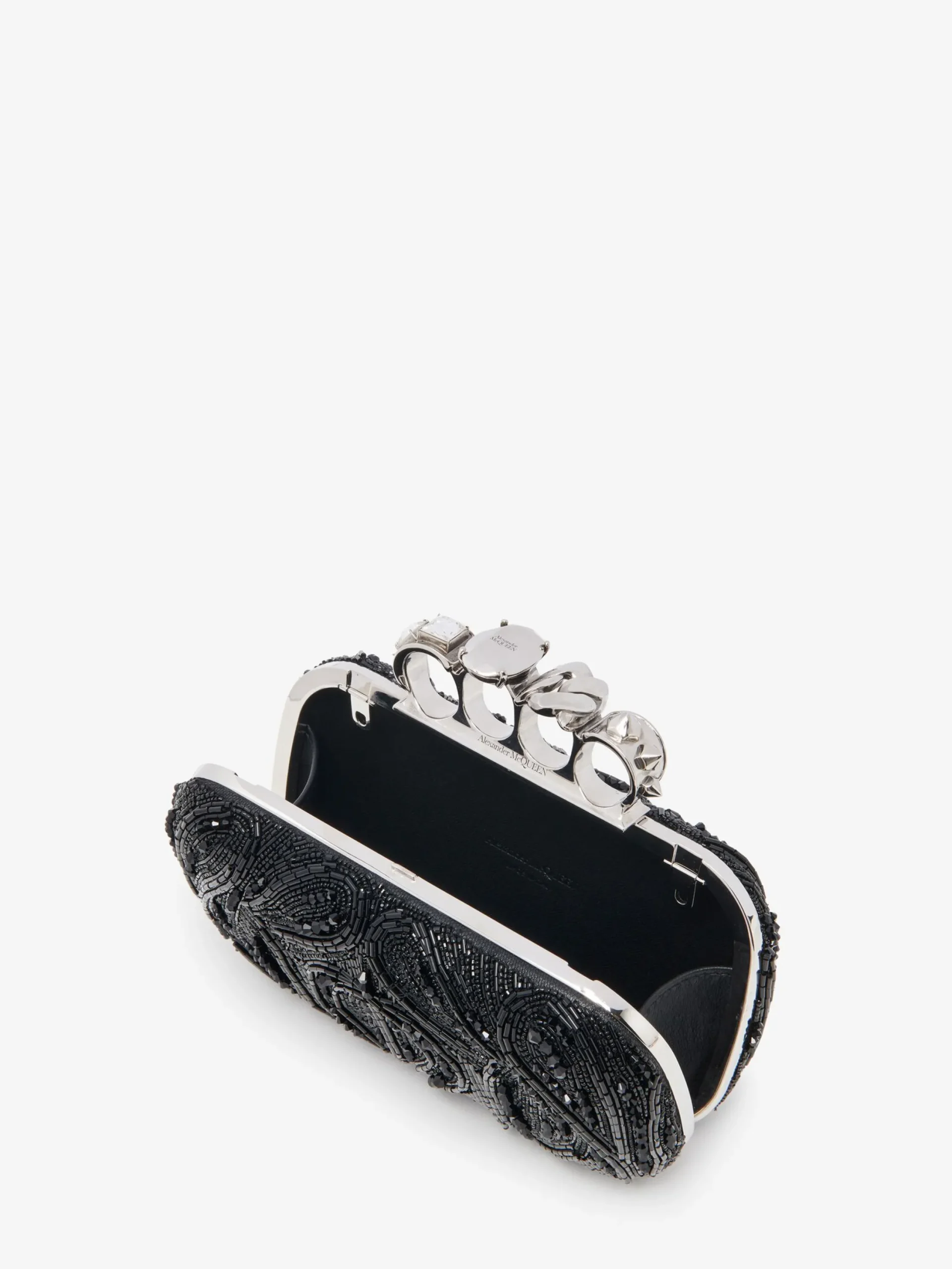 Online Alexander McQueen Women's Knuckle Clutch in Black