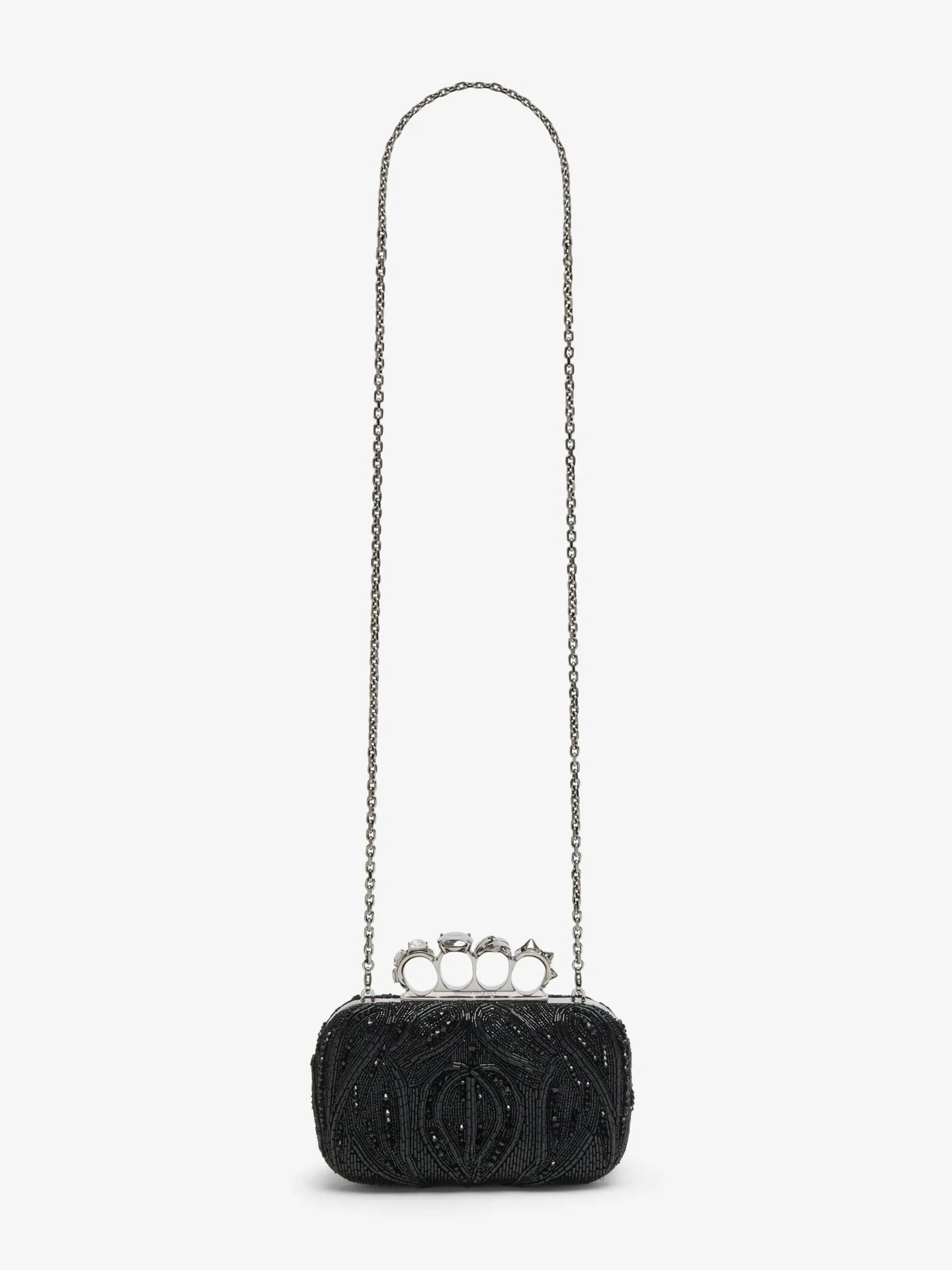 Online Alexander McQueen Women's Knuckle Clutch in Black