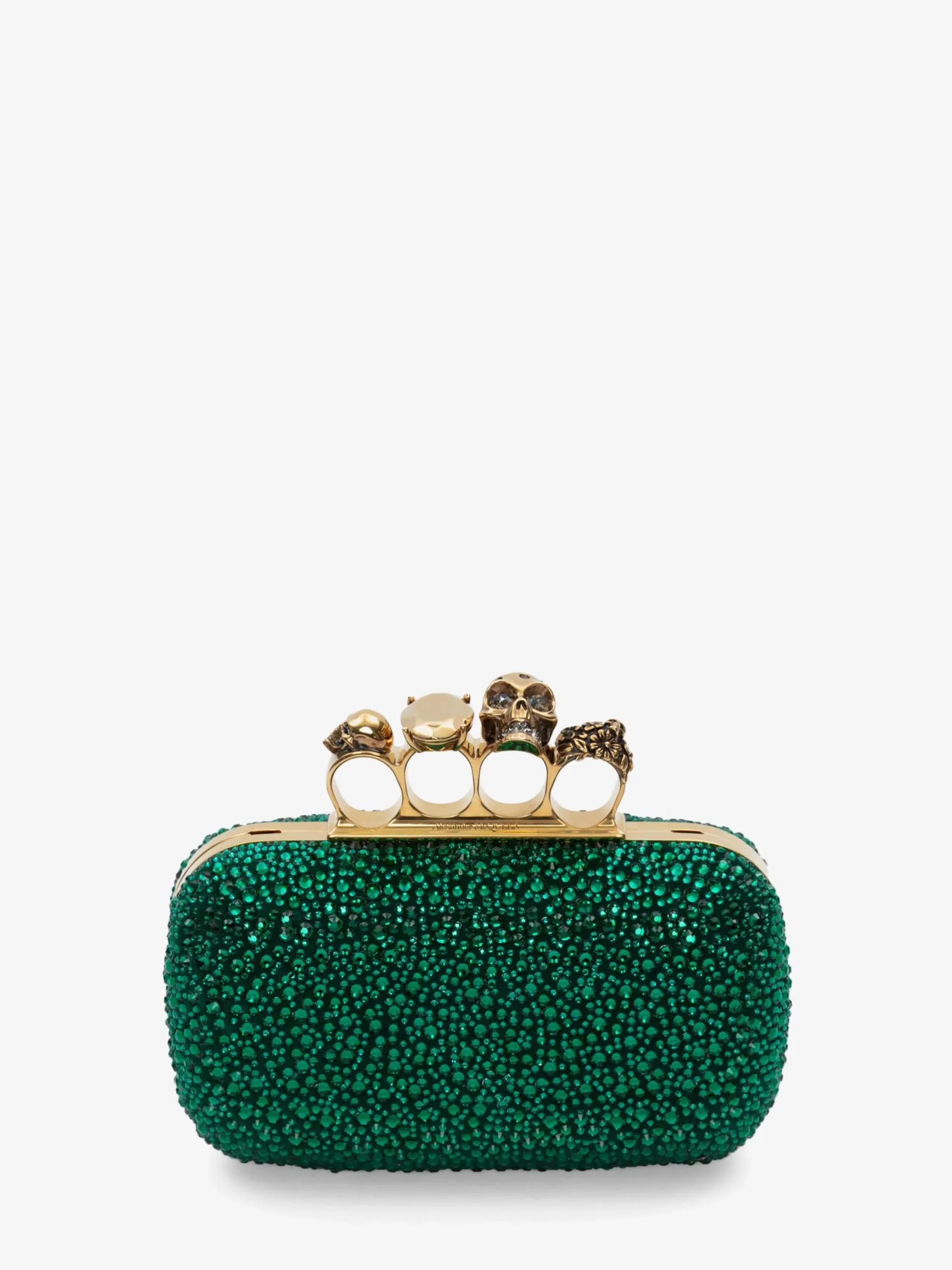 Outlet Alexander McQueen Women's Knuckle Clutch in Emerald