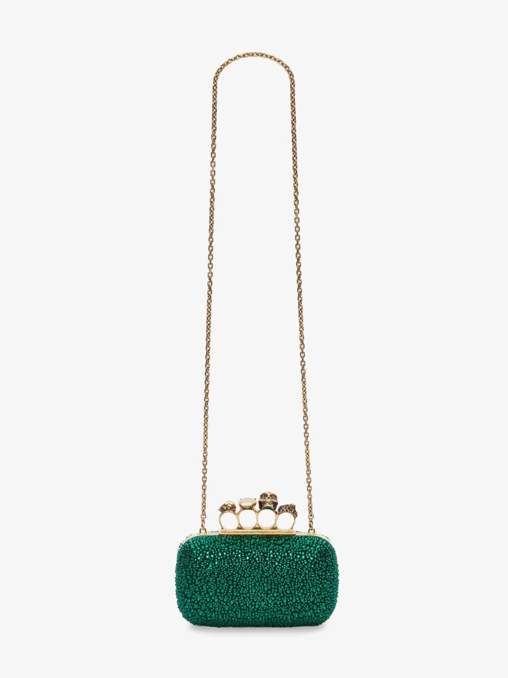 Outlet Alexander McQueen Women's Knuckle Clutch in Emerald