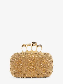 Fashion Alexander McQueen Women's Knuckle Clutch in Gold