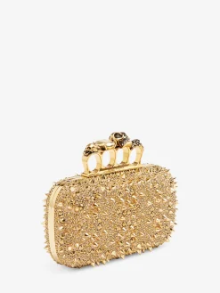 Fashion Alexander McQueen Women's Knuckle Clutch in Gold