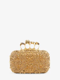 Fashion Alexander McQueen Women's Knuckle Clutch in Gold