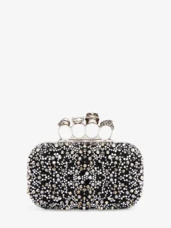 Online Alexander McQueen Women's Knuckle Clutch in Black