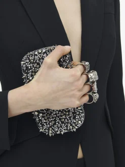 Online Alexander McQueen Women's Knuckle Clutch in Black