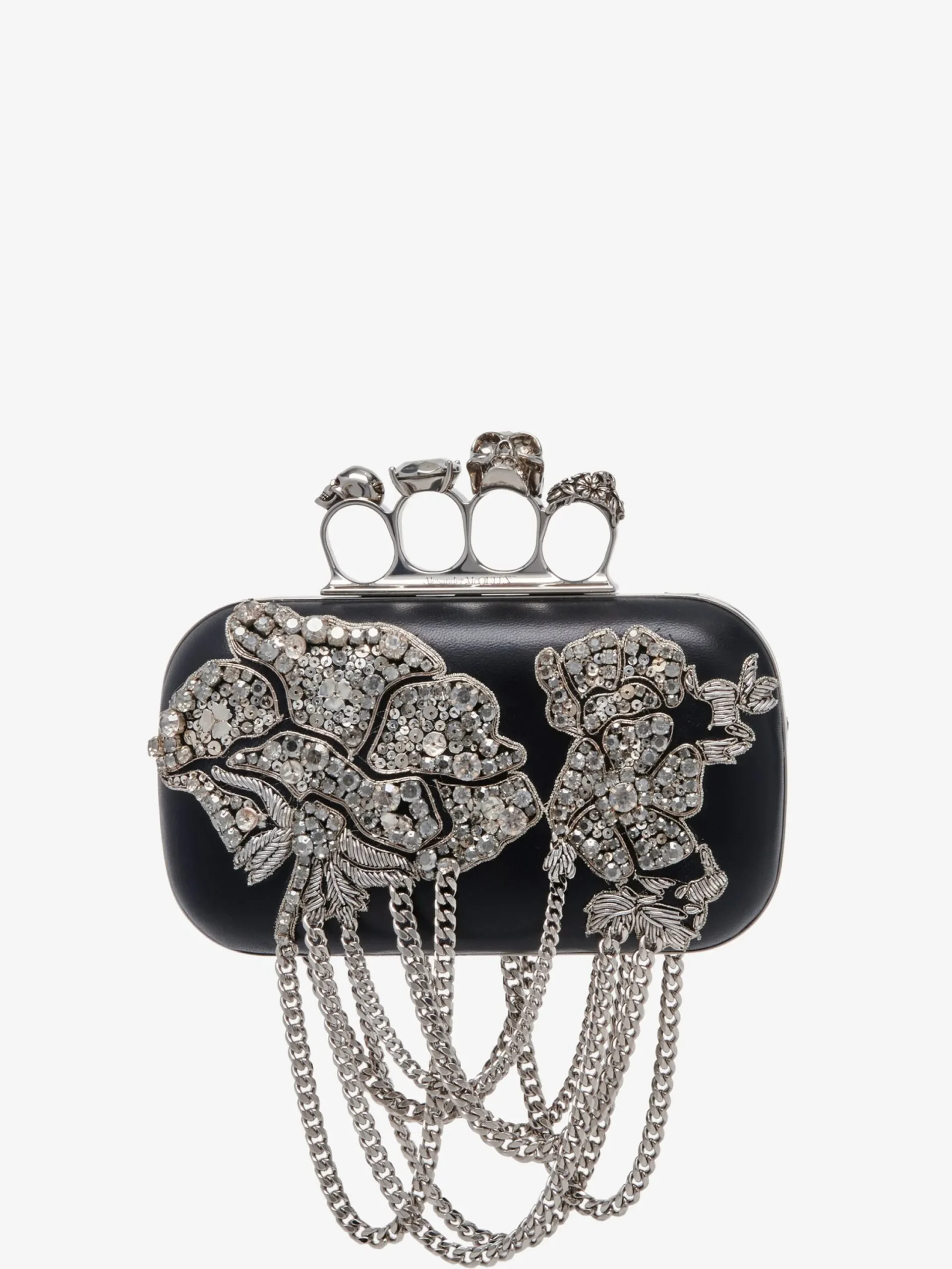 Cheap Alexander McQueen Women's Knuckle Clutch in Black
