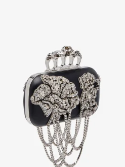 Cheap Alexander McQueen Women's Knuckle Clutch in Black