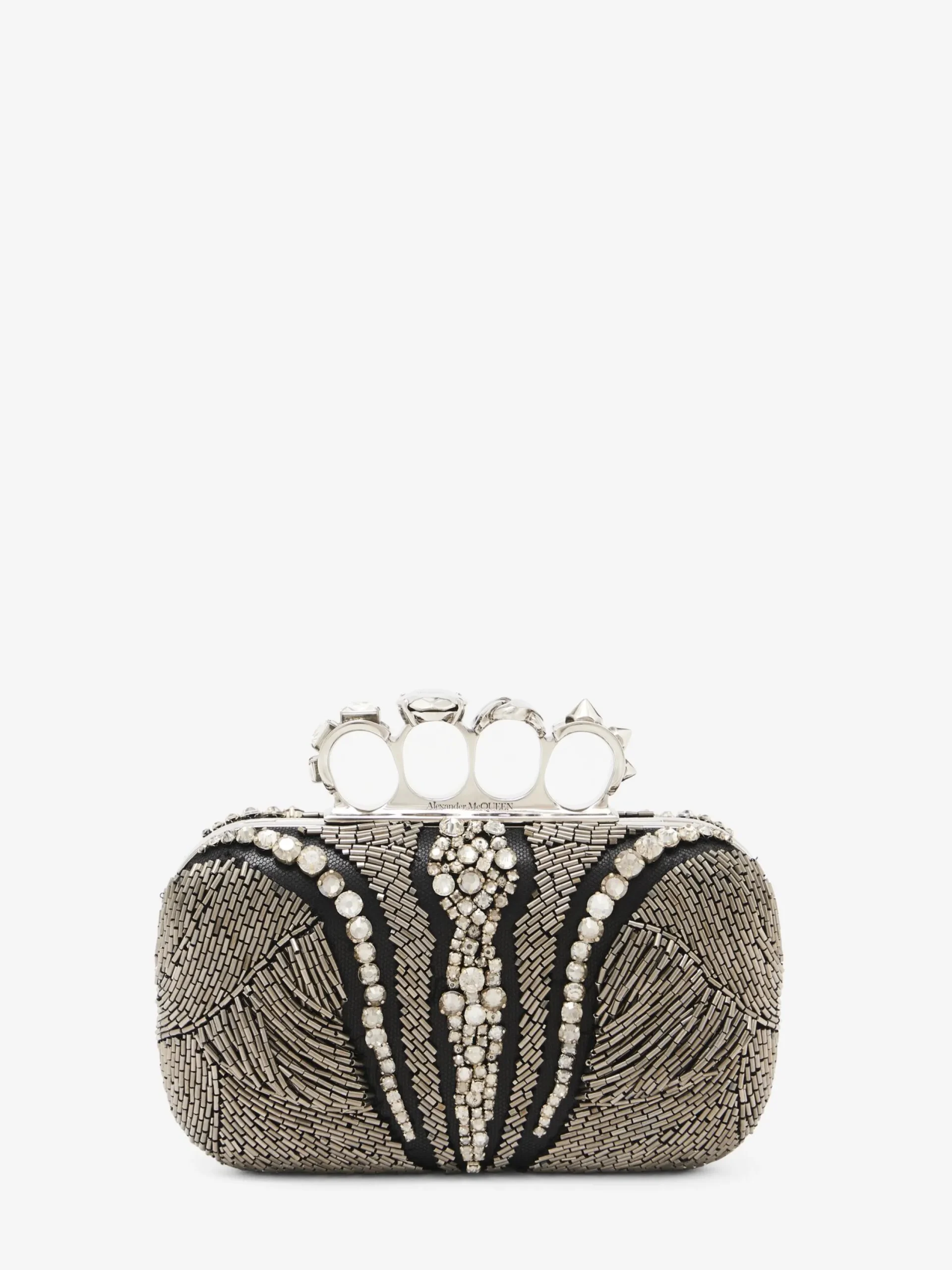 Shop Alexander McQueen Women's Knuckle Clutch in Silver