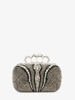 Shop Alexander McQueen Women's Knuckle Clutch in Silver