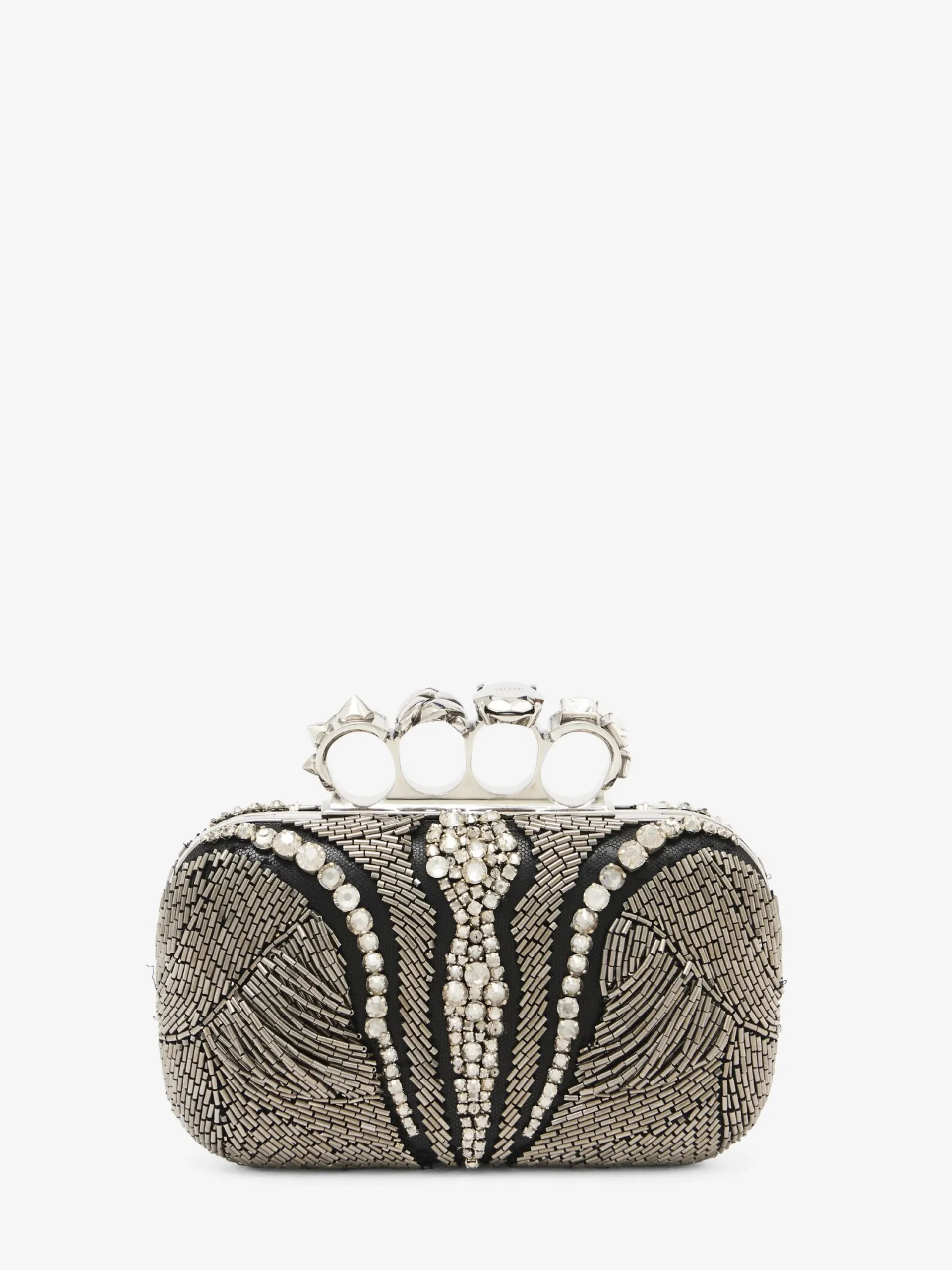 Shop Alexander McQueen Women's Knuckle Clutch in Silver