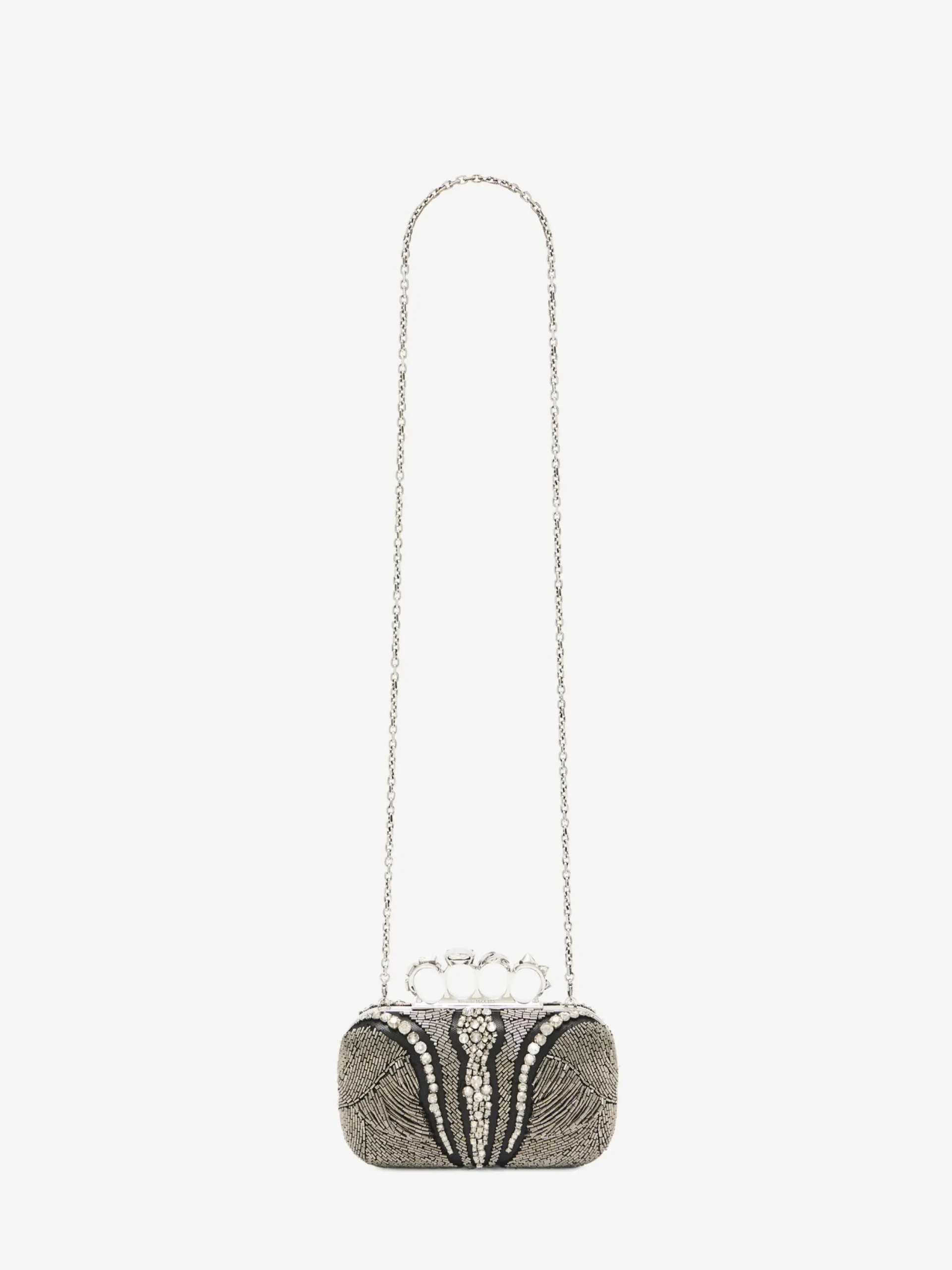 Shop Alexander McQueen Women's Knuckle Clutch in Silver