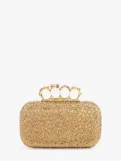 Fashion Alexander McQueen Women's Knuckle Clutch in Gold