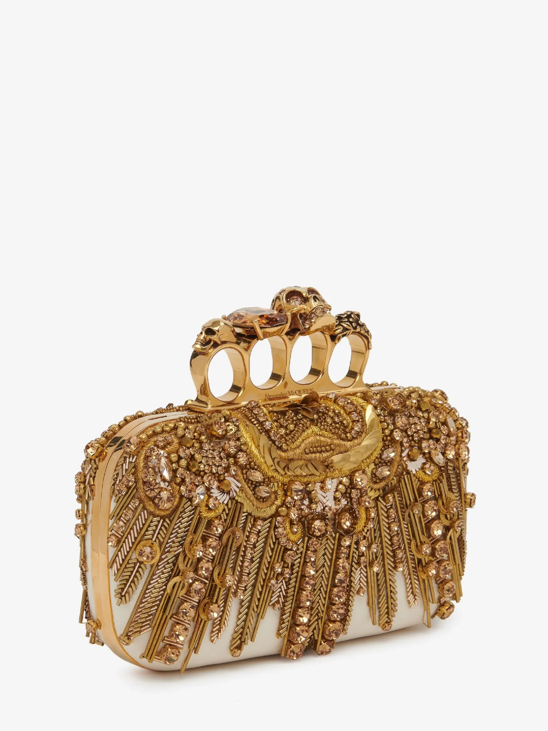 Shop Alexander McQueen Women's Knuckle Clutch in Gold