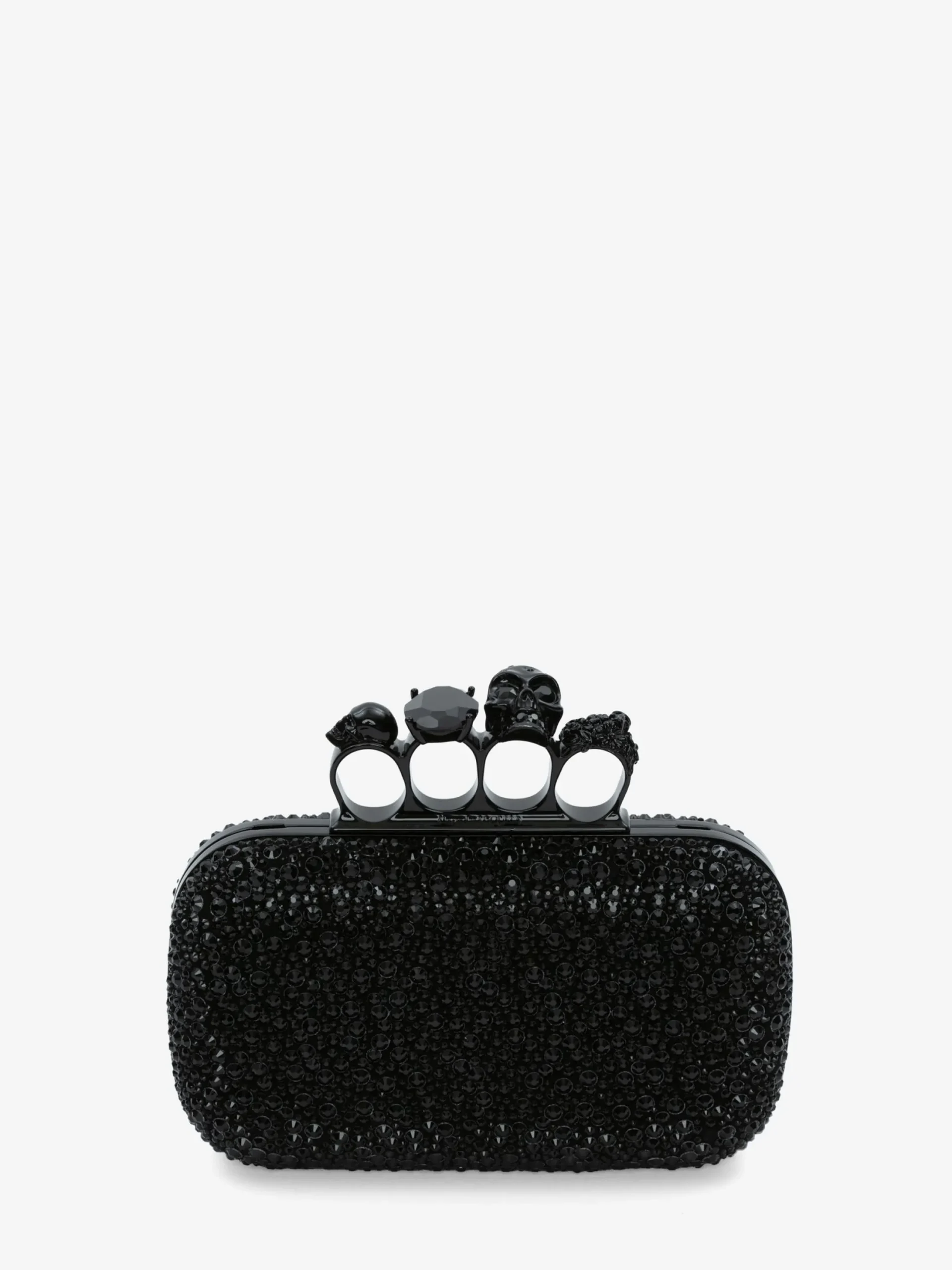 Online Alexander McQueen Women's Knuckle Clutch With Chain in BLACK