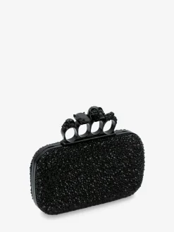 Online Alexander McQueen Women's Knuckle Clutch With Chain in BLACK