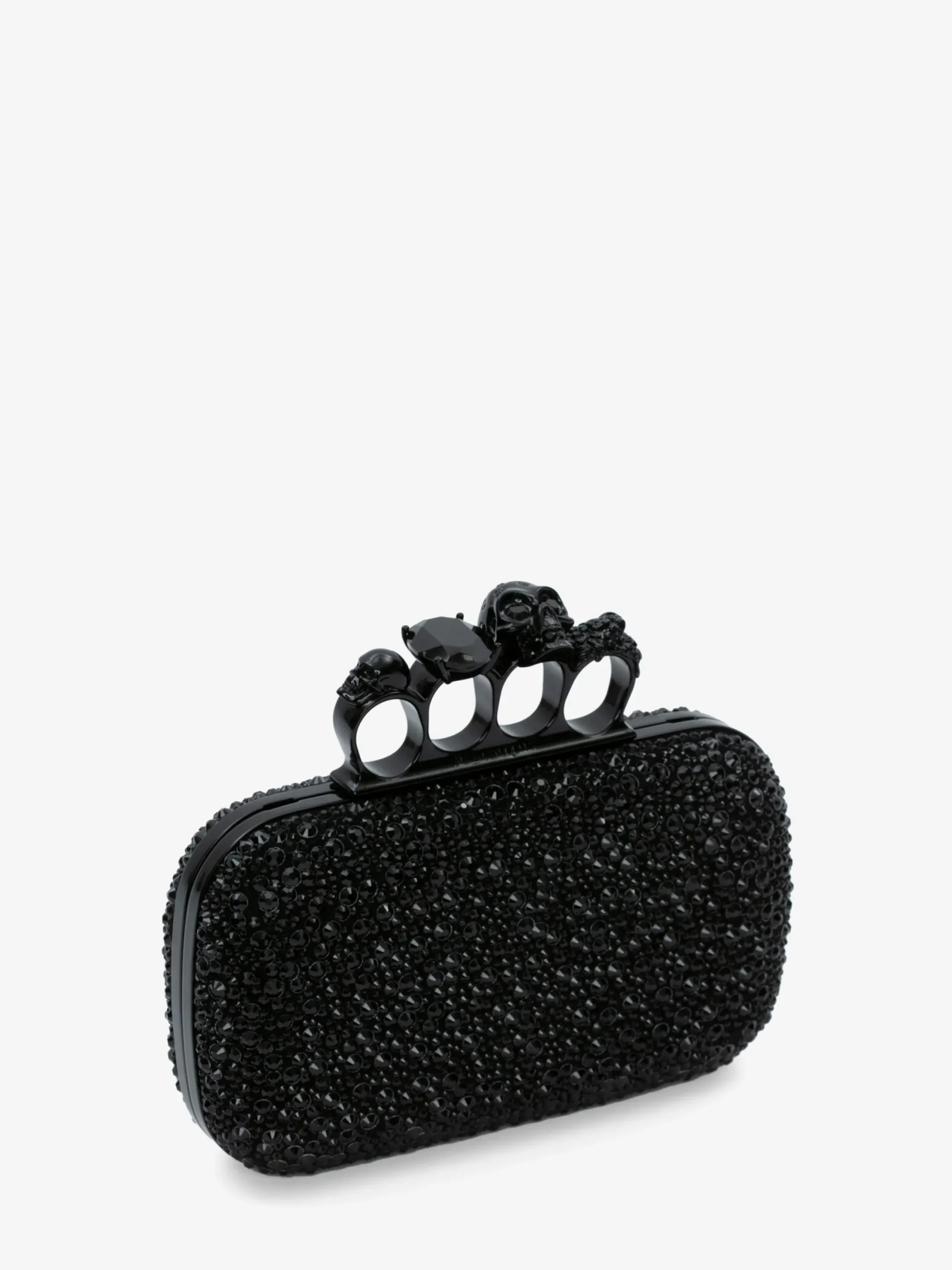 Online Alexander McQueen Women's Knuckle Clutch With Chain in BLACK