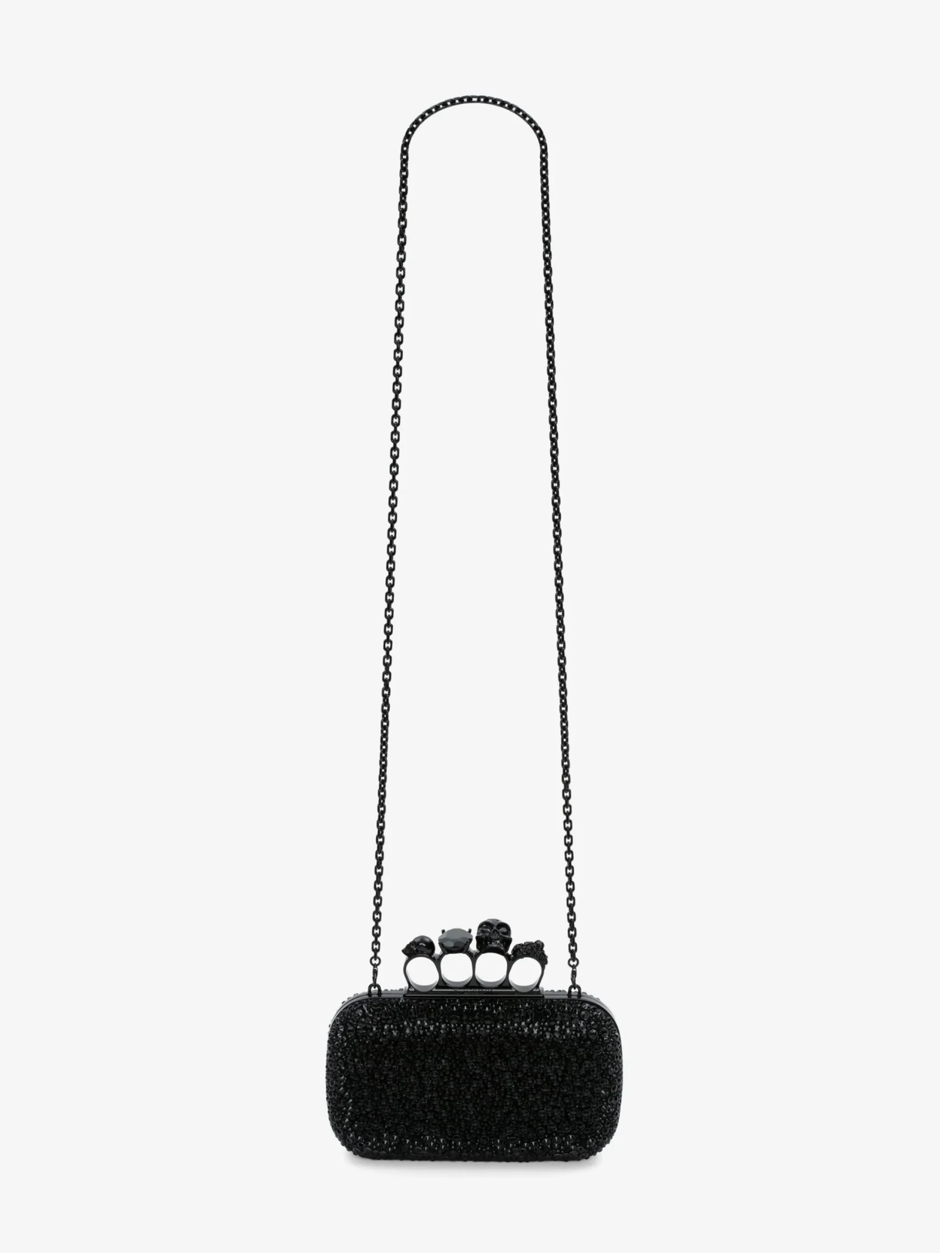 Online Alexander McQueen Women's Knuckle Clutch With Chain in BLACK