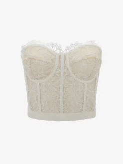 Cheap Alexander McQueen Women's Lace Corset in White