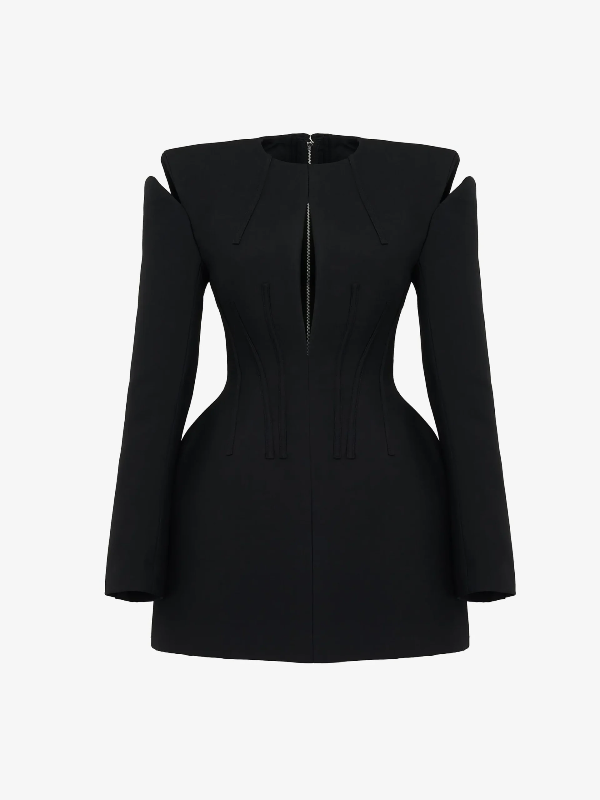 Cheap Alexander McQueen Women's Lace Detail Slashed Mini Dress in Black