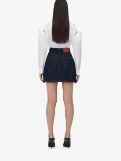 Hot Alexander McQueen Women's Lace Detail Slashed Cocoon Shirt in Optic White