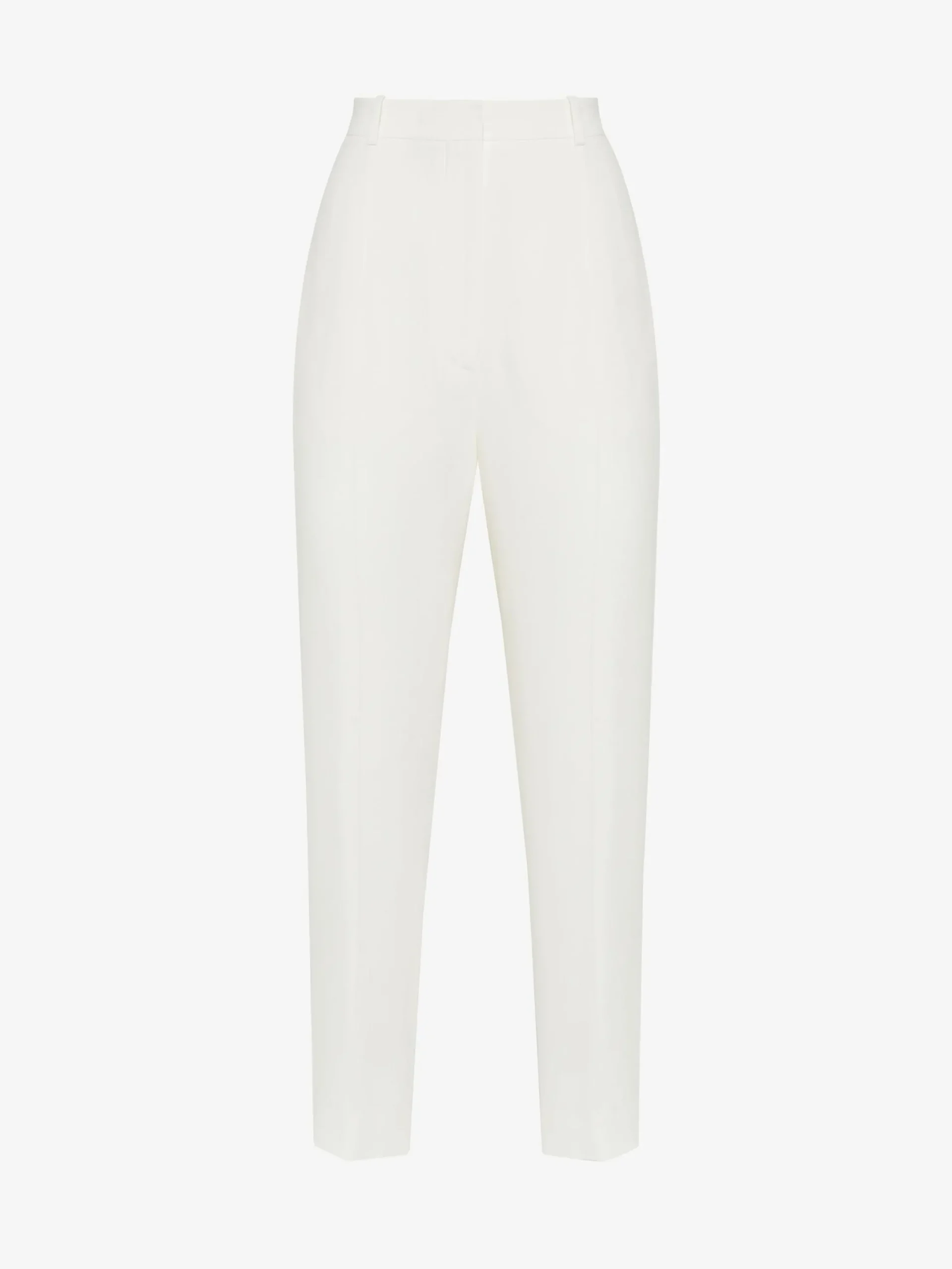 Hot Alexander McQueen Women's Leaf Crepe Cigarette Trousers in LIGHT IVORY
