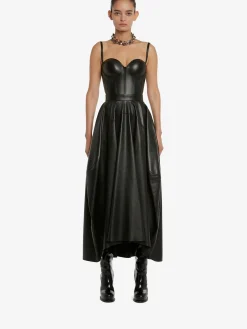 Flash Sale Alexander McQueen Women's Leather Corset Top in Black