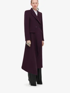 Fashion Alexander McQueen Women's Long Draped Coat in Night Shade