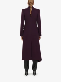Fashion Alexander McQueen Women's Long Draped Coat in Night Shade